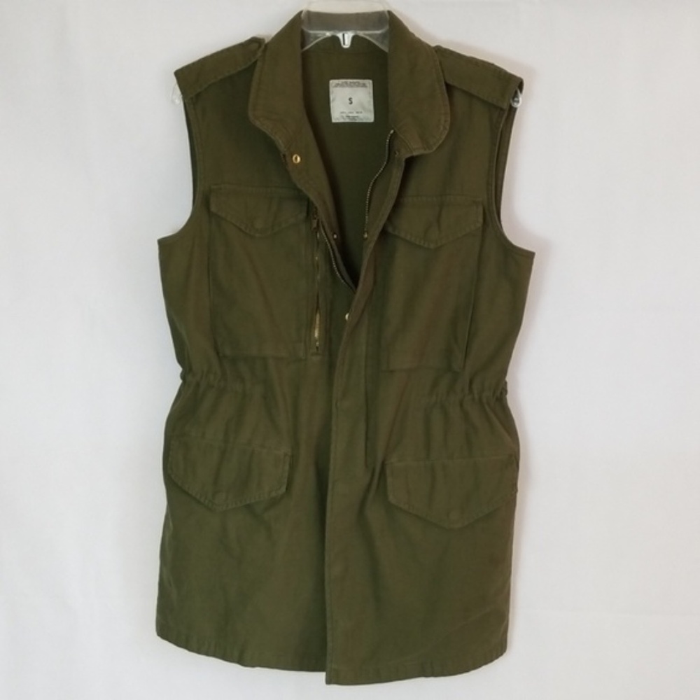 Zara Multi Pocket Utility Vest Size Green S - Picture 8 of 8